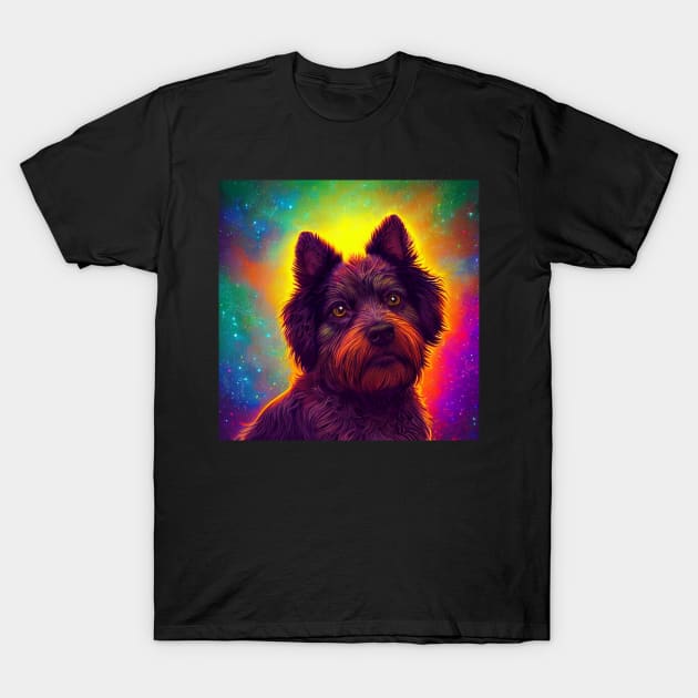 pet canvas art rainbow friends colorful design cute dog face T-Shirt by ValleyDream